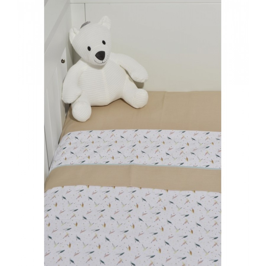 Oliver Baby Des.404 Σεντόνια Λίκνου Σετ 2τ -75x110-100% Βαμβάκι Μπεζ