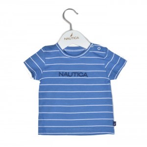 Nautica Des.11 T-Shirt  Jersey Organic Μπλε Ριγέ 68cm 3-6 μηνών