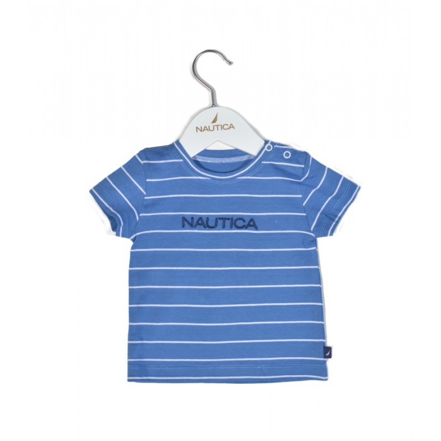 Nautica Des.11 T-Shirt  Jersey Organic Μπλε Ριγέ 74cm 6-9 μηνών