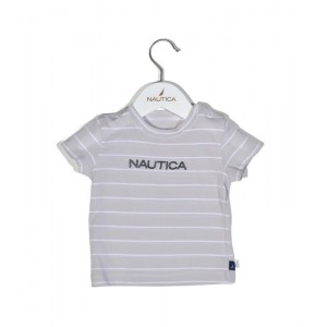 Nautica Des.15 T-Shirt  Jersey Organic Γκρι Ριγέ 74cm 6-9 μηνών