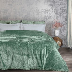 DAS HOME ΚΟΥΒΕΡΤΑ FLEECE 160Χ220 1184 DARK MINT