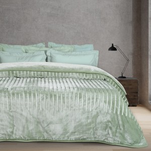 DAS HOME ΚΟΥΒΕΡΤΑ VELOUR ΥΠΕΡΔΙΠΛΗ 1360 DARK MINT