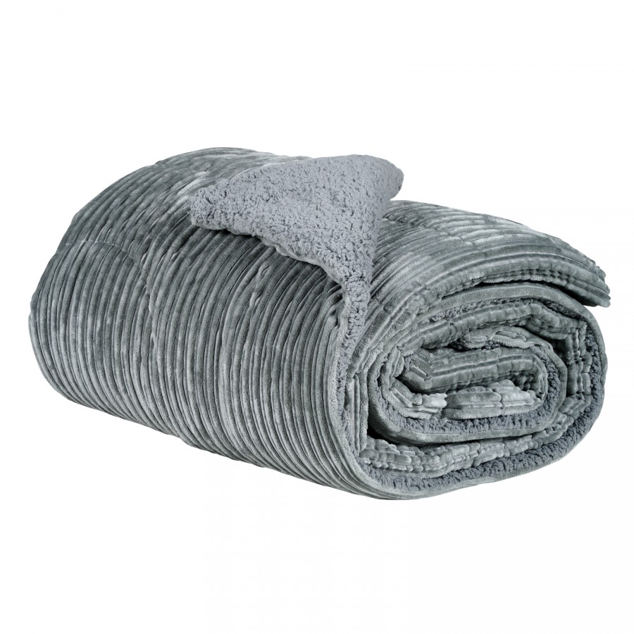 DAS HOME ΚΟΥΒΕΡΤΟΠΑΠΛΩΜΑ SHERPA ΥΠΕΡΔΙΠΛΟ 1179 GREY