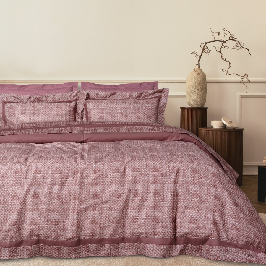 DAS HOME ΣΕΝΤΟΝΙΑ ΣΕΤ ΥΠΕΡΔΙΠΛΑ EXECUTIVE 1687 CREAM, DARK ROSE