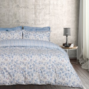 DAS HOME ΣΕΤ ΠΑΠΛΩΜΑΤΟΘΗΚΗ ΜΟΝΗ FLANNEL 9637 BLUE, TAUPE