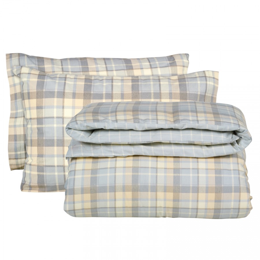 DAS HOME ΣΕΤ ΠΑΠΛΩΜΑΤΟΘΗΚΗ ΜΟΝΗ FLANNEL 9639 GREY, TAUPE