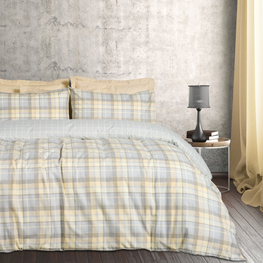 DAS HOME ΣΕΤ ΠΑΠΛΩΜΑΤΟΘΗΚΗ ΜΟΝΗ FLANNEL 9639 GREY, TAUPE