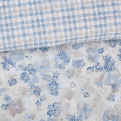 DAS HOME ΣΕΤ ΣΕΝΤΟΝΙΑ ΜΟΝΑ FLANNEL 9637 BLUE, TAUPE