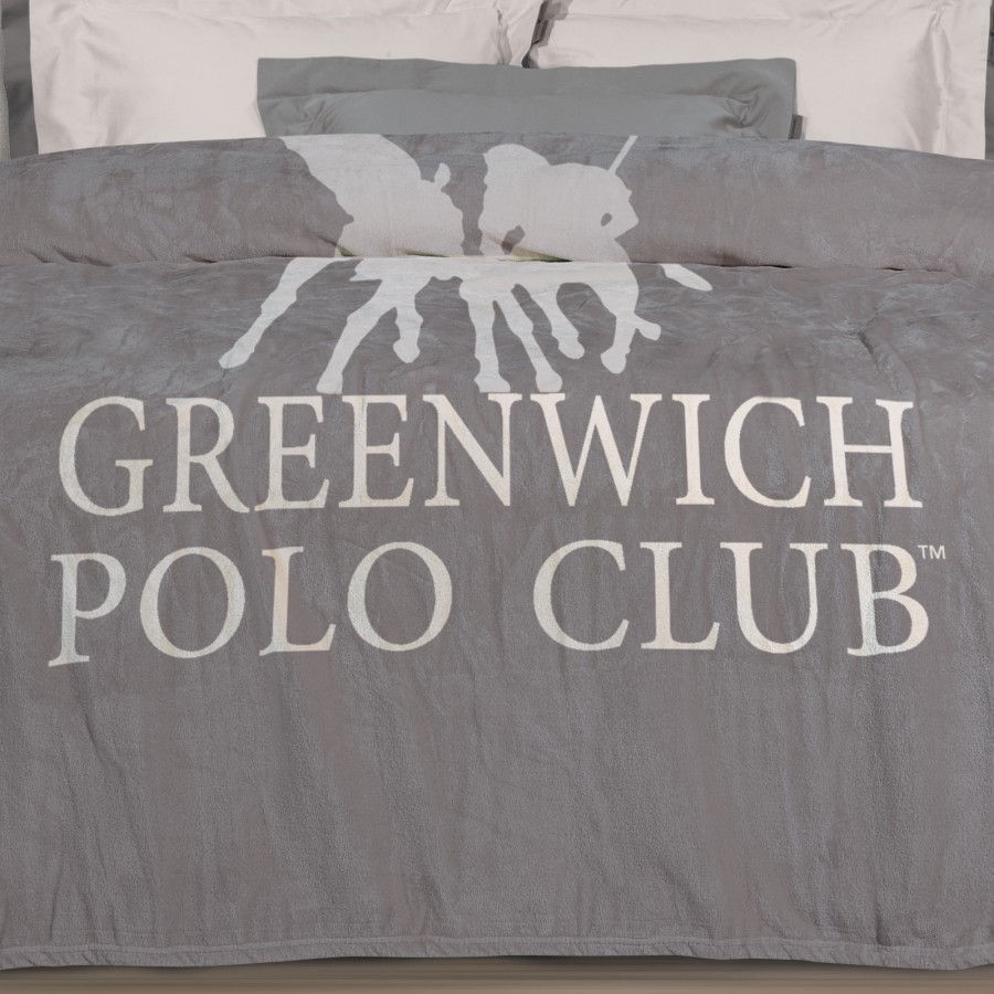 GREENWICH POLO CLUB ΚΟΥΒΕΡΤΑ FLEECE ΥΠΕΡΔΙΠΛH 3489 GREY