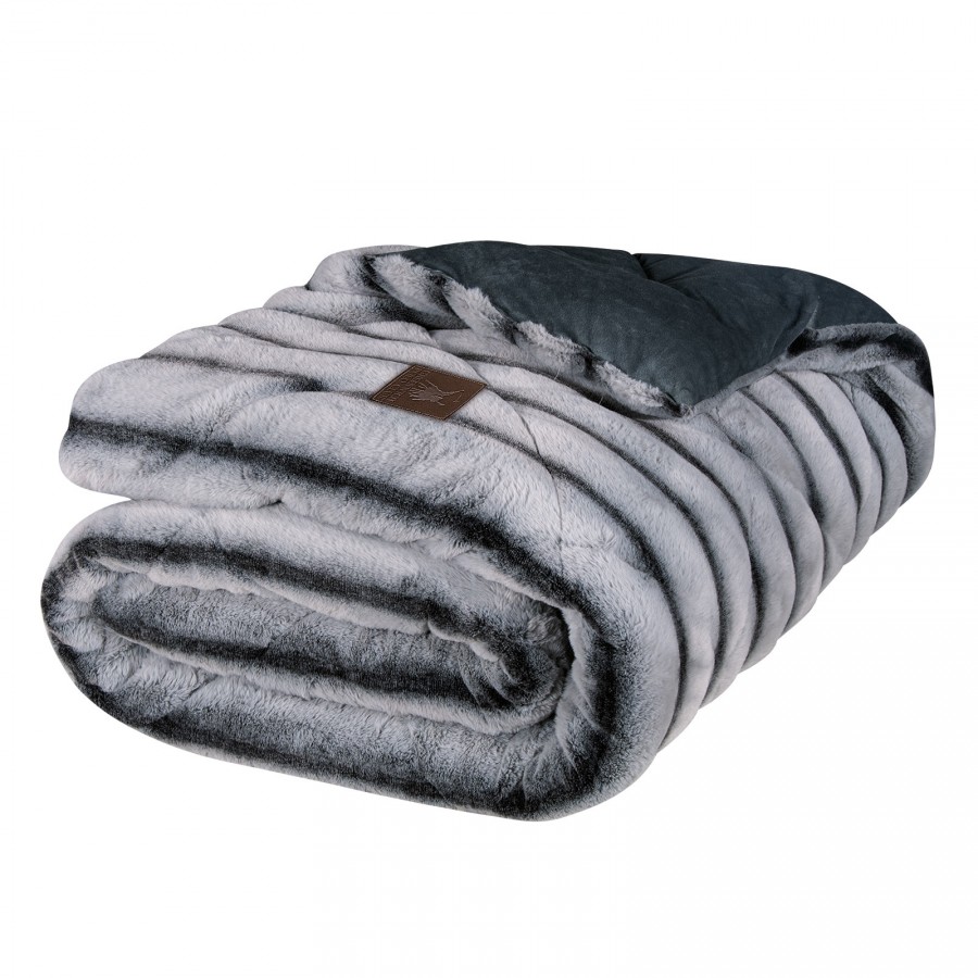 GREENWICH POLO CLUB ΚΟΥΒΕΡΤΟΠΑΠΛΩΜΑ ΥΠΕΡΔΙΠΛO RABBIT FAUX FUR 3471 GREY