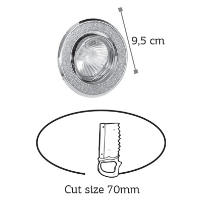 InLight Χωνευτό σποτ από χρώμιο μέταλλο 1XGU10 D:9,5cm (43285-Χρώμιο)